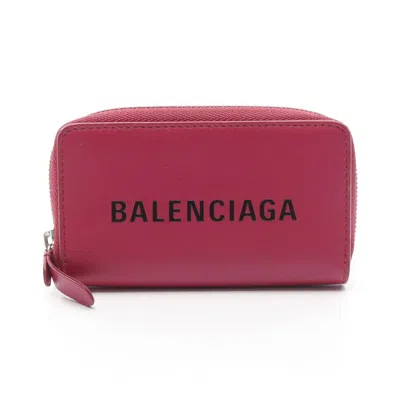 Pre-owned Balenciaga Pink Leather Coin Purse/coin Case ()