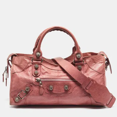 Pre-owned Balenciaga Pink Leather Gsh Part Time Tote