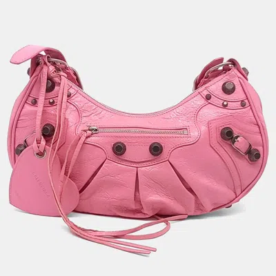 Pre-owned Balenciaga Pink Leather Le Cargo Bag Small