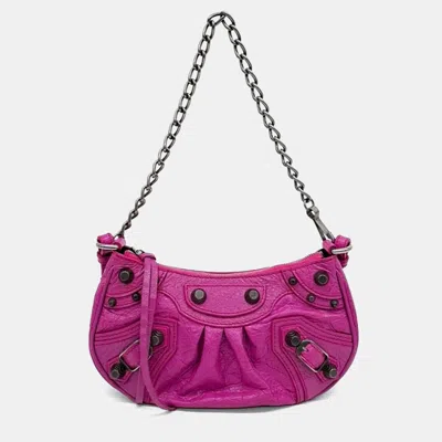 Pre-owned Balenciaga Pink Leather Le Cargol Mini Shoulder Bag