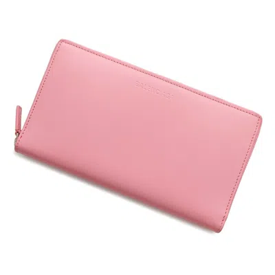 Pre-owned Balenciaga Pink Leather Long Wallet (bi-fold) ()