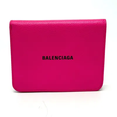 Pre-owned Balenciaga Pink Leather Wallet (bi-fold) ()