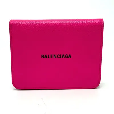 Pre-owned Balenciaga Pink Leather Wallet (bi-fold) ()