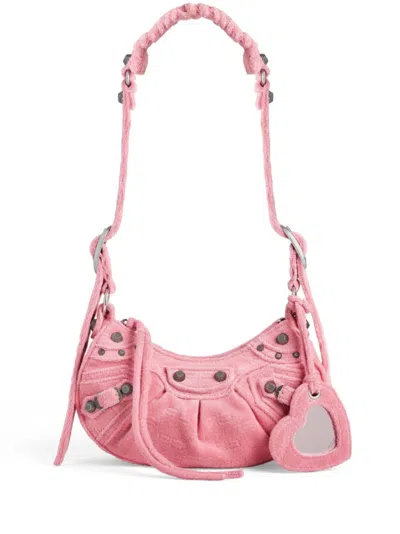 BALENCIAGA PINK LIGHT PINK LE CAGOLE SHOULDER BAG