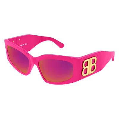 Balenciaga Pink Mirror Cat Eye Ladies Sunglasses Bb0321s 011 57
