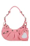 Balenciaga Women Pink Nappa Leather Le Cagole Xs Shoulder Bag In Pink
