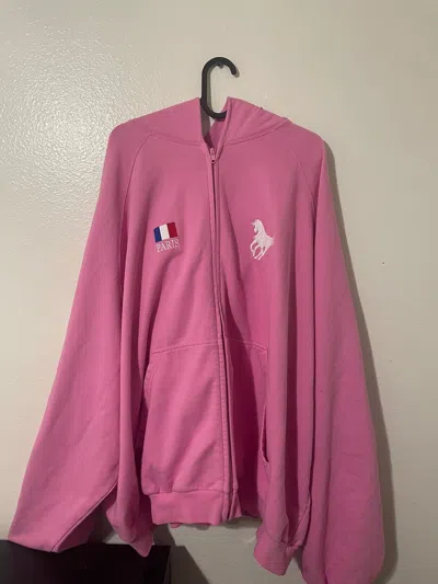 Pre-owned Balenciaga Pink Polo Hooded Zip Zip