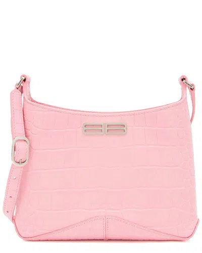 Balenciaga Pink Shiny Croc-embossed Calfskin Xx Small Shoulder Bag (authentic  Pre-loved)