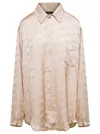 Balenciaga Beige Shirt With Logo Pattern In Viscose Woman In Beige