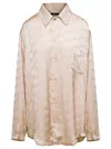 Balenciaga Beige Shirt With Logo Pattern In Viscose Woman In Beige