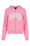 Balenciaga Stretch Cotton Sweatshirt With Front Pockets In Pink