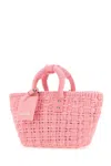 BALENCIAGA PINK TERRY FABRIC BISTRO XS HANDBAG