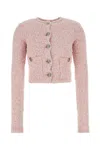 Balenciaga Cropped Tweed Cardigan Sweaters And Cardigans Pink