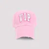 Balenciaga Distressed Cotton Visor Hat With Curved Brim In Pink