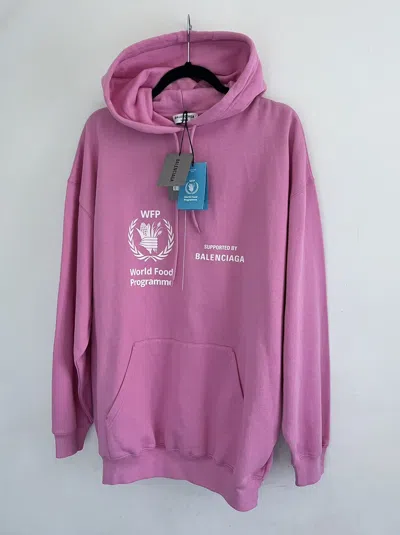 Pre-owned Balenciaga Pink World Food Programme Hoodie