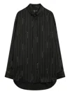 Balenciaga Pinstriped Black Button-down Shirt In Black