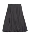 Balenciaga Pinstripe-pattern Midi Wool Skirt In Gray
