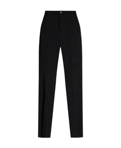 Balenciaga Pinstripe Straight-leg Trousers In Black