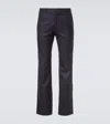 Balenciaga Pinstripe Wool Straight Pants In Blue