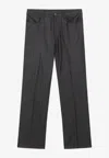 Balenciaga Pinstripe Wool Tailored Pants In Black