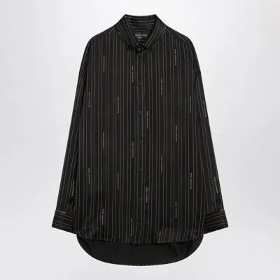 BALENCIAGA BALENCIAGA  PINSTRIPED BLACK BUTTON-DOWN SHIRT
