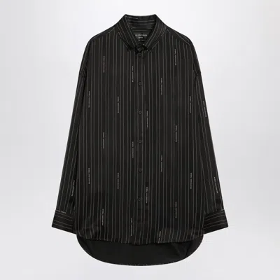 BALENCIAGA BALENCIAGA PINSTRIPED BLACK BUTTON-DOWN SHIRT WOMEN
