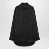 Balenciaga Pinstriped Black Button-down Shirt In Black