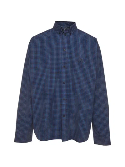 Pre-owned Balenciaga Plaid Button-down Shirt In Blue