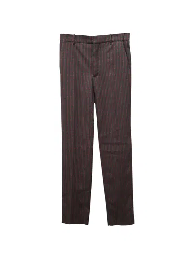 Pre-owned Balenciaga Plaid Classic Fit Trousers In Brown