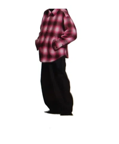 Balenciaga Plaid Long-sleeved Shirt In Black