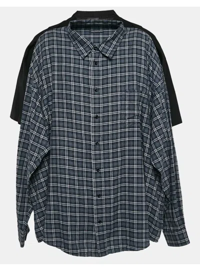 Pre-owned Balenciaga Plaid-pattern Shirt In Black