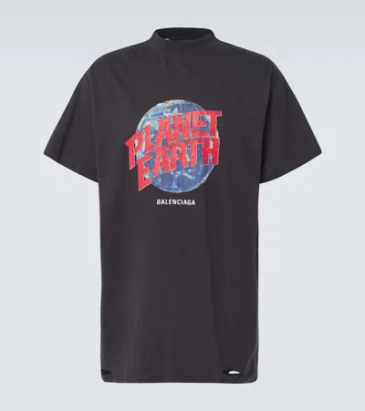 Balenciaga Planet Heart Vintage Cotton T-shirt In Washed Balenciaga Planet Heart Vintage Cotton T-shirt In Washed