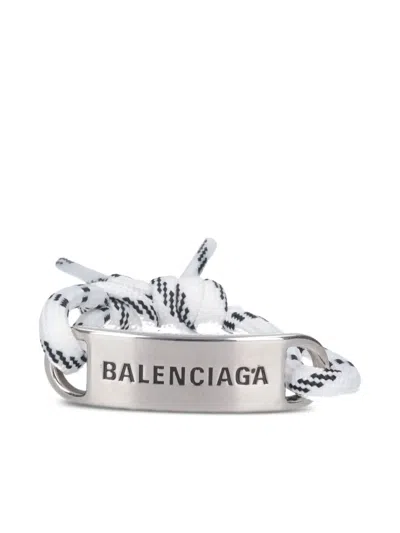 Balenciaga 'plate' Bracelet In Metallic