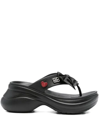 Balenciaga Platform Thong Croc Slides