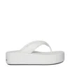 Balenciaga Rise Platform Leather Thong Sandals In White