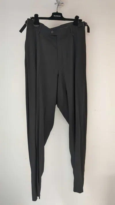 Balenciaga Pleat Front Trousers In Black