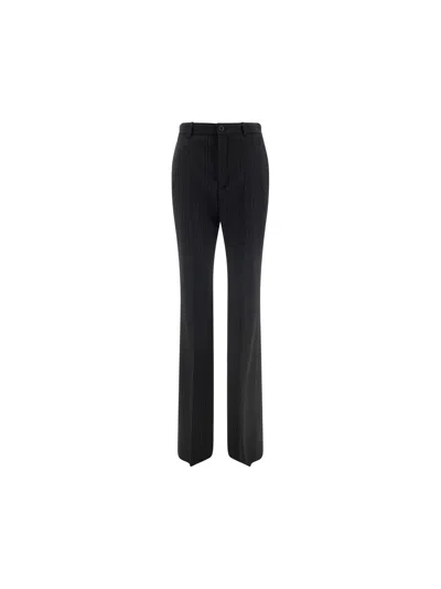 Balenciaga Pleat Front Trousers In Black/white