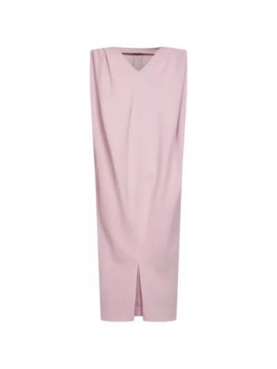 Balenciaga Pleat-details Midi Dress In Pink