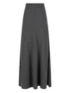 Balenciaga Long Grey Wool Skirt In Gray