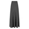 Balenciaga Women Grey Flared Skirt With Pleated Details And Elastic Ribbed Waist In Wool Woman In Gray