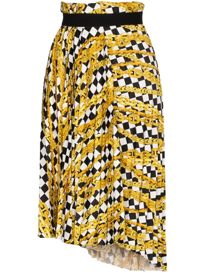 Balenciaga Pleated Asymmetrical Skirt In Yellow