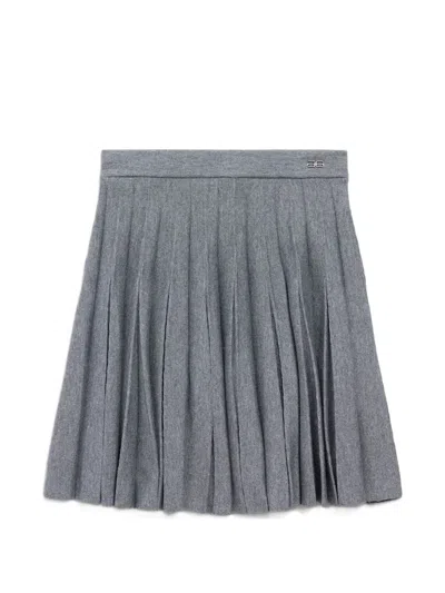 Balenciaga Pleated Elasticated Skirt In Gray