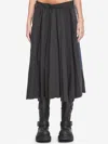 Balenciaga Hybrid Pleated Wool-ramie Midi Skirt In Black