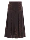 Balenciaga Godet-panelled Silk-crepe Midi Skirt In Multi
