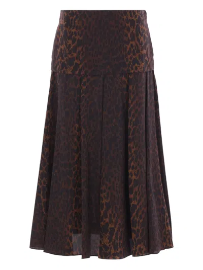 BALENCIAGA PLEATED LEOPARD-PRINT SKIRT