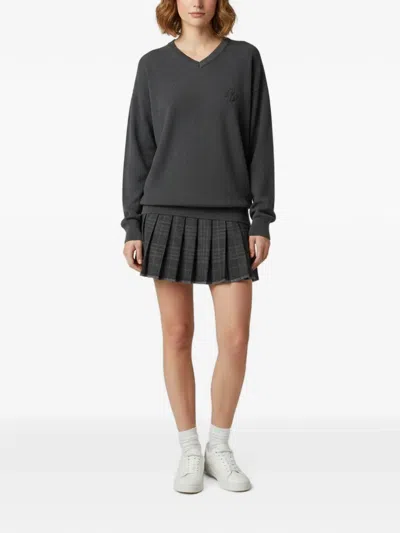 Pre-owned Balenciaga Pleated Long-sleeve Mini Dress In Gray