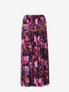 Balenciaga Pleated Floral Print Maxi Skirt