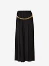 Balenciaga Black Long Pleaded Skirt With Belt In Tech Fabric Woman