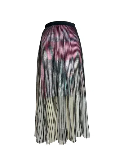 Pre-owned Balenciaga Pleated Midi Skirt In Black