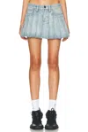 Balenciaga Pleated Mini Skirt In Blue